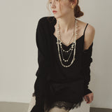 Rose Layered Pearl Necklace