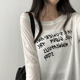 Alling lettering shoulder long sleeve tee