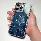 Faded Denim Stardust Phone Case Blue Indigo (SV_MagSafeGlass)