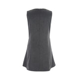 Wool button mini dress 003