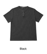 レノン ピグメント ヘンリーネック ショートスリーブ Tシャツ
