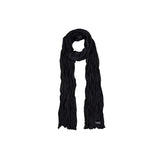 Wave Crinkled Long Scarf (black)