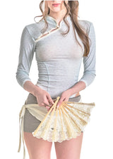 PETAL CHINESE TOP [MINT FLOWER]