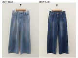 ニット ワイド デニム パンツ (2COLORS!)