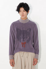Striped plush base T-shirt