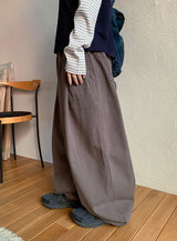 [unisex] ダラスピンタックコットンバンディングワイドパンツ
