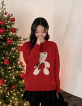 #テディベアリボンルーズニット (3color)