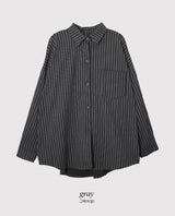 #CT ストライプオーバーフィット長袖シャツ (3color)