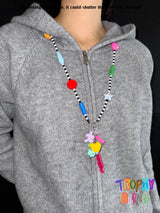 Colourful mixed beads long chain necklace