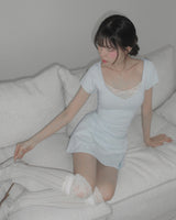 [MADE] Viola Lace Shirred Mini Dress