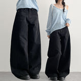 Fit guaranteed! Wide denim pants that cover the lower body (4 colors)