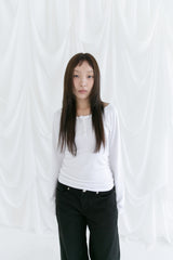 4 ボタンディープエックロングトップ(4colors)