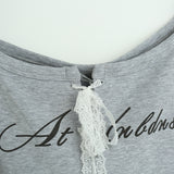 レースリボンシャーリングオフショルダーTシャツ 231837298