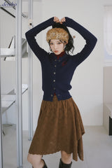 Real Button Embroidered Knit Cardigan