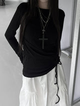 slim wrap shirring strap T (2color)