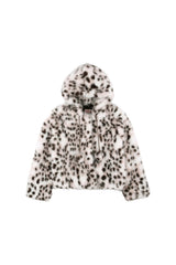 SHAKIRI POMPOM HOOD FUR JACKET (LEOPARD)