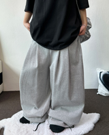 ツーダブルピンタックバルーンワイドロゴパンツ 🤍🩶🖤3カラー