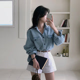 [Bellidmade/Casual] フォレストオーバーフィットデニムシャツ