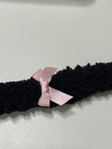 Fuzzy multi-tap_Ribbon_Black (Pink)