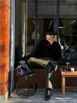City wool one tuck wide pants