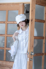 wing frill blouse(WHITE)