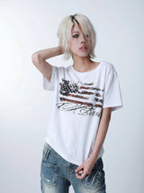 SEXXDEVIL "DESIRE" フラッグ プリント Tシャツ