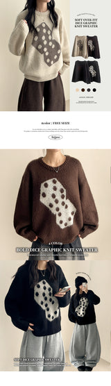 Somyi Bold Dice Graphic Oversized Fit Knitwear