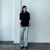 ワイド リブ クルー Tシャツ