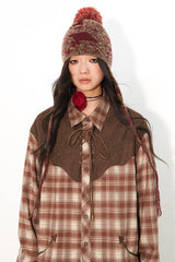 Checkered suede shirt
