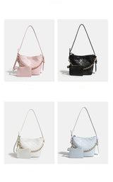 Classic Tweed Quilted Chain Bag - A must-have tweed shoulder bag for formal looks