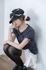 angel ribbon cap(black)