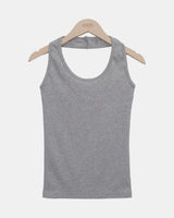 Uzel Halter Neck Slim Sleeveless Top