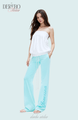 Mint lettering long good fit casual pants 