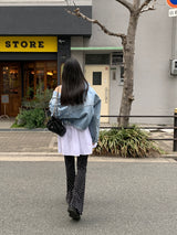 [MADE]ドットプリーツロングブーツカットパンツ