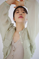 Sheer wide jumper, Light khaki