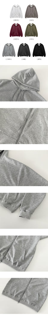 Moss Basic Boxy Hoodie Zip-Up