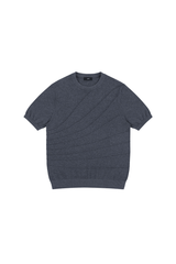 ジャカード コットン ニットTシャツ