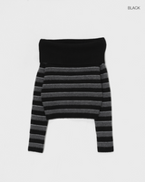 [MADE] Ant Stripe Off-Shoulder Knit