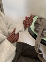 Pundero Wool Stripe Knit Gloves