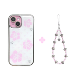 [ALOHA SET] Aloha gal phone case - silver epoxy + pink soda strap - star