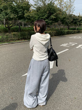 コビンサイドピンタックブラッシュワイドトレーニングパンツ