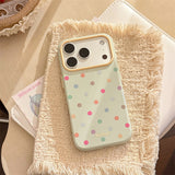 ドーパミン カラー ポルカドット ソフト アイフォン ケース (iPhone 13–17 Series)