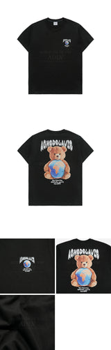 24FW ワールドワイドグローブベアアートワーク半袖Tシャツ (OVERSEAS EXCLUSIVE) ブラック