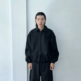 Cropped Zip Collar Jacket