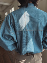 Leroy cutting denim shirt