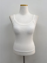 Ribbed U-neck Bra Top Sleeveless