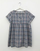 Dottie check short-sleeve blouse (3color)