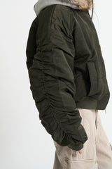 Flight padding fur hood jumper