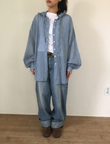 Cool Frill Hoodie Check Shirt (2color)