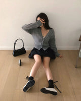 バレエコアグリッターバックリボンソックス